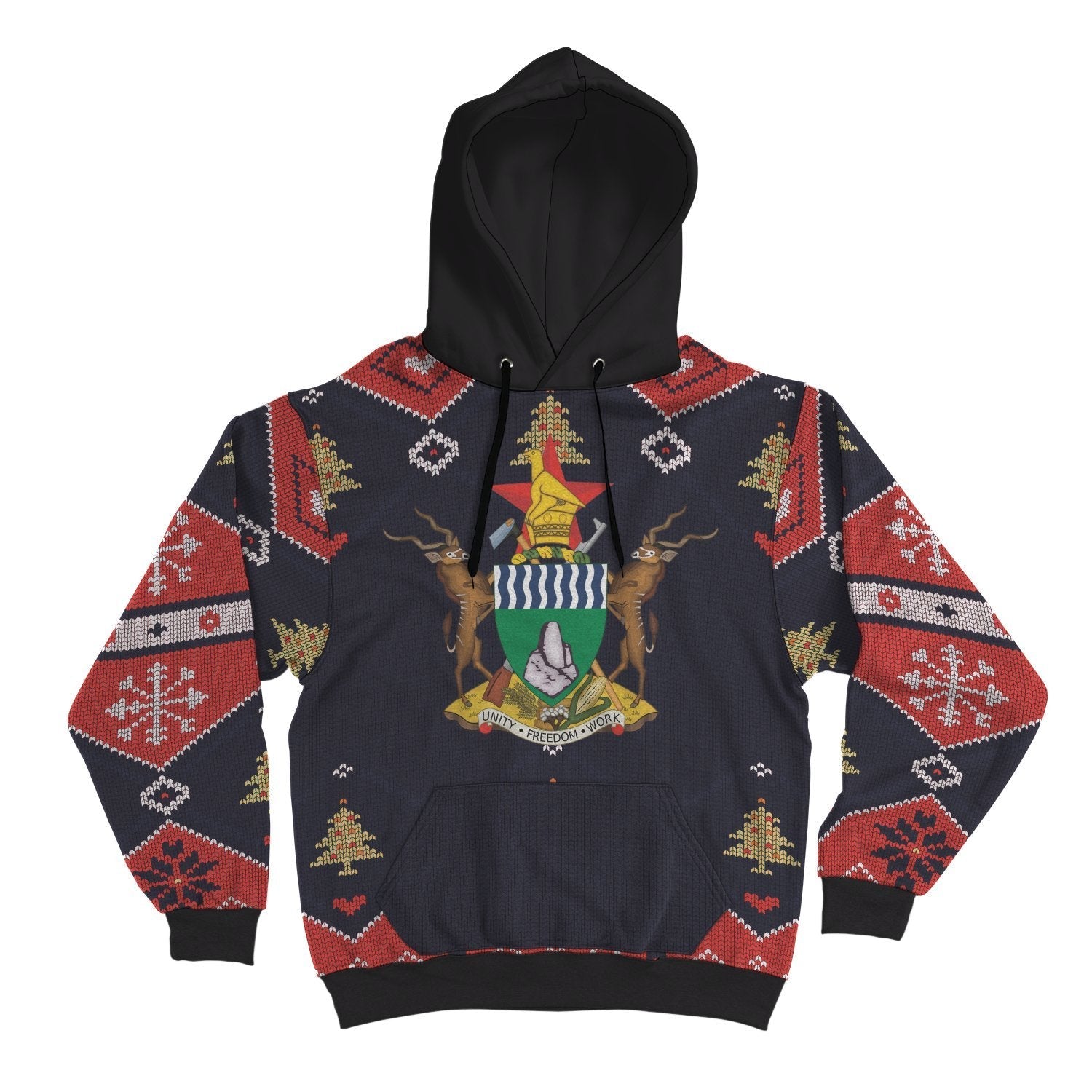 Zimbabwe Christmas Hoodie - Santa Claus Ho Ho Ho