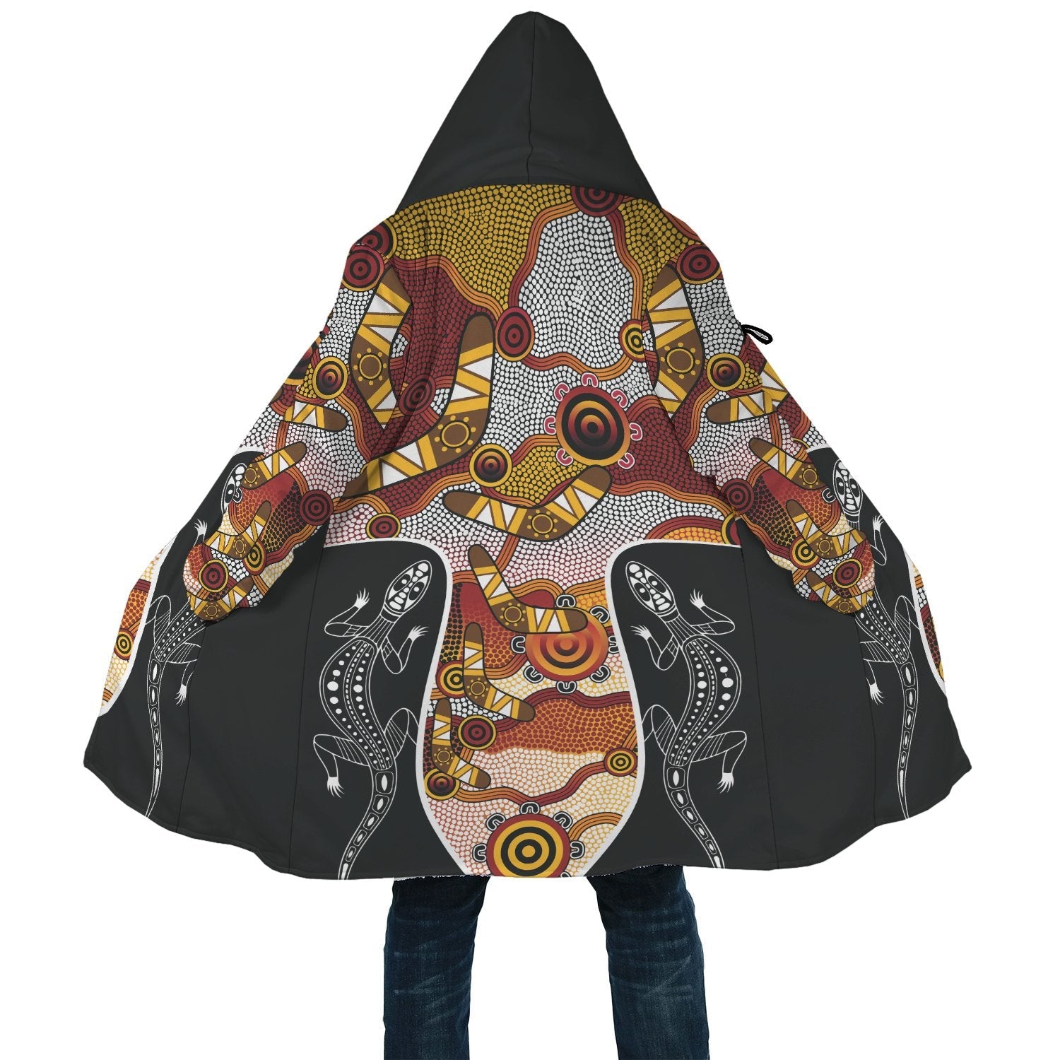 aboriginal-cloak-lizard-patterns-boomerang-dot-painting