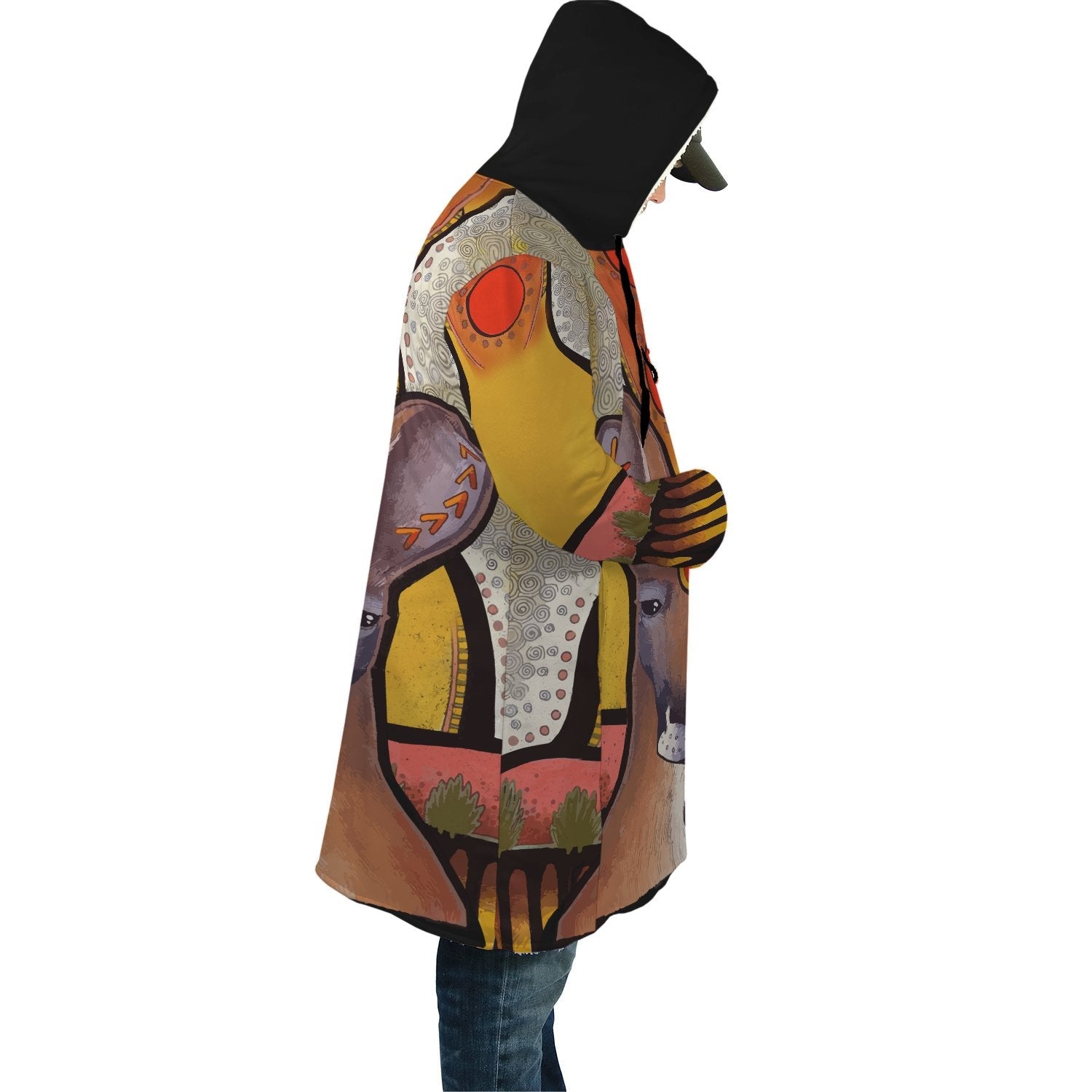 aboriginal-cloak-kangaroo-patterns-sun-dot-painting