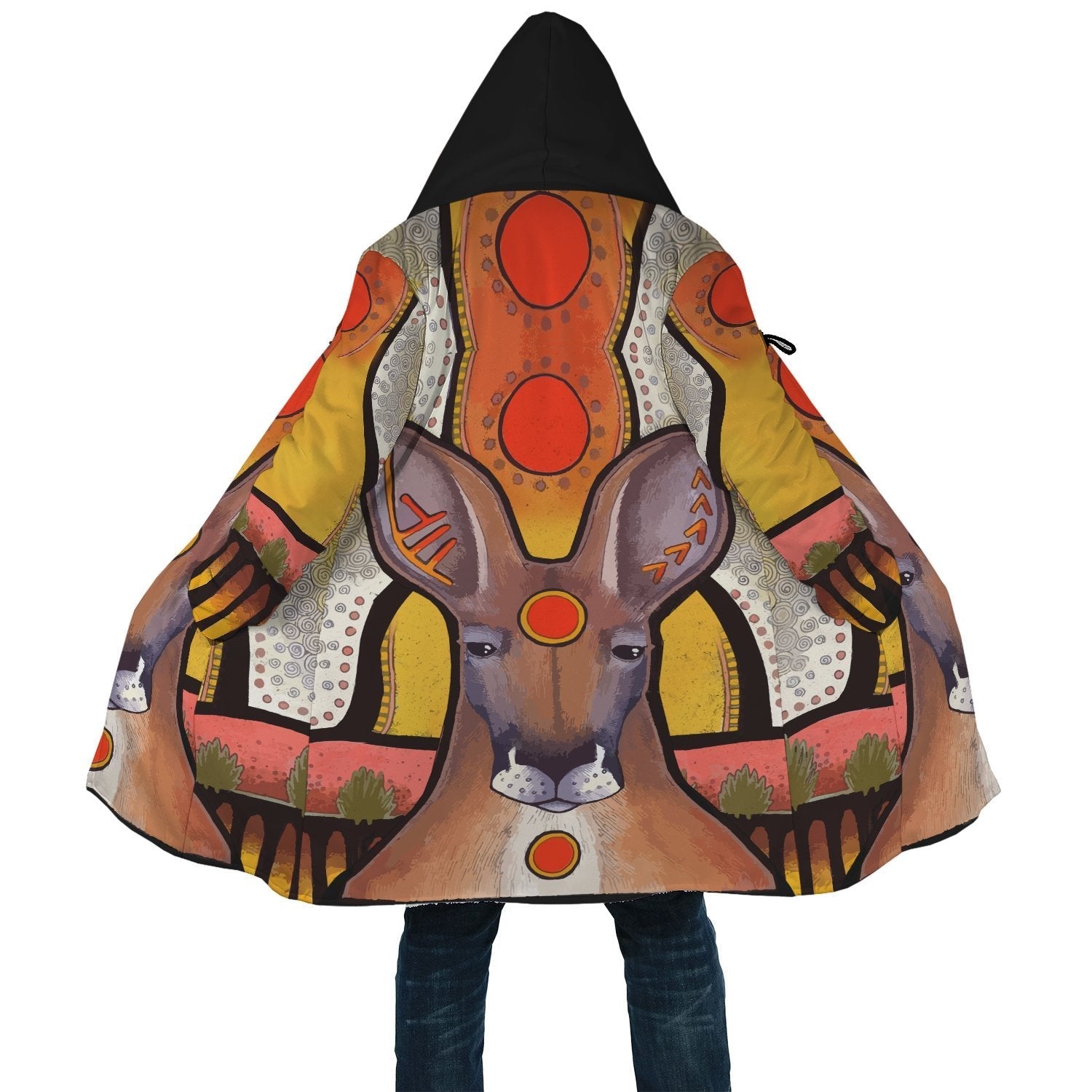 aboriginal-cloak-kangaroo-patterns-sun-dot-painting