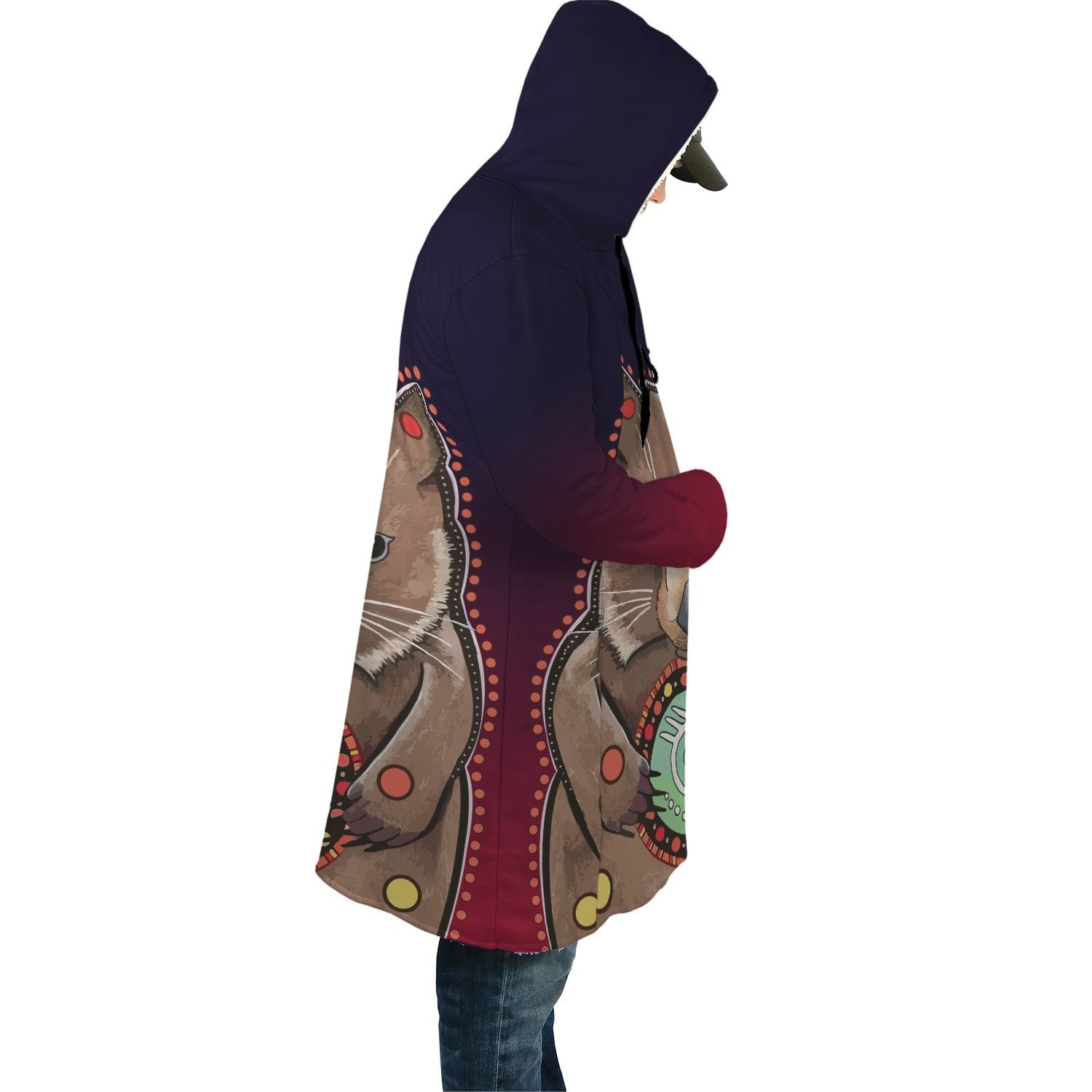 aboriginal-cloak-wombat-patters-circle-dot-painting