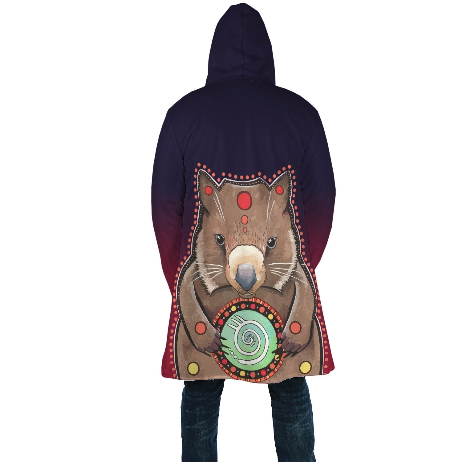 aboriginal-cloak-wombat-patters-circle-dot-painting