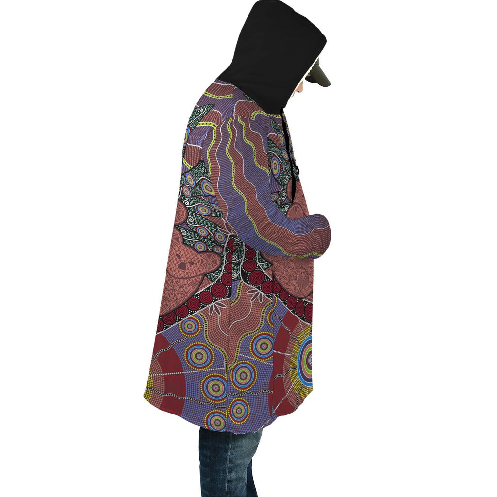 aboriginal-cloak-koala-patterns-circle-sun-dot-painting