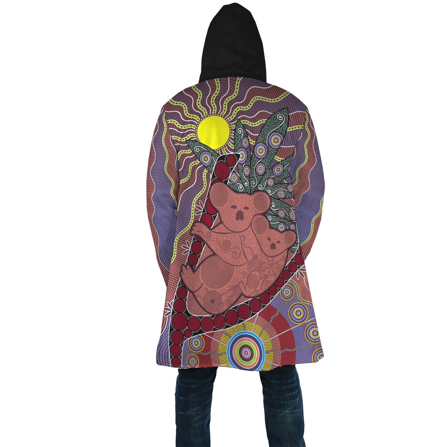aboriginal-cloak-koala-patterns-circle-sun-dot-painting