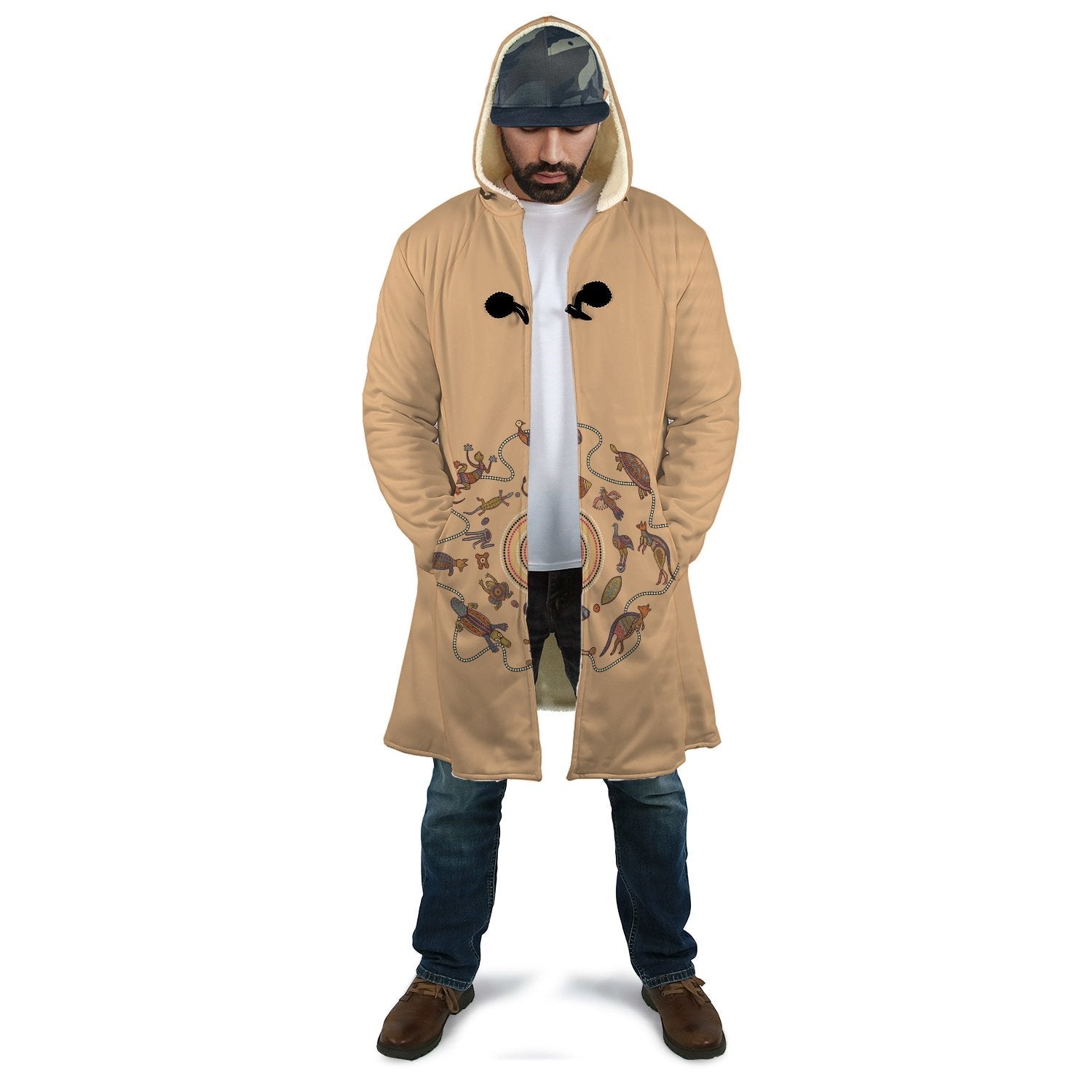 aboriginal-cloak-australian-animals-cloak-circle-patterns