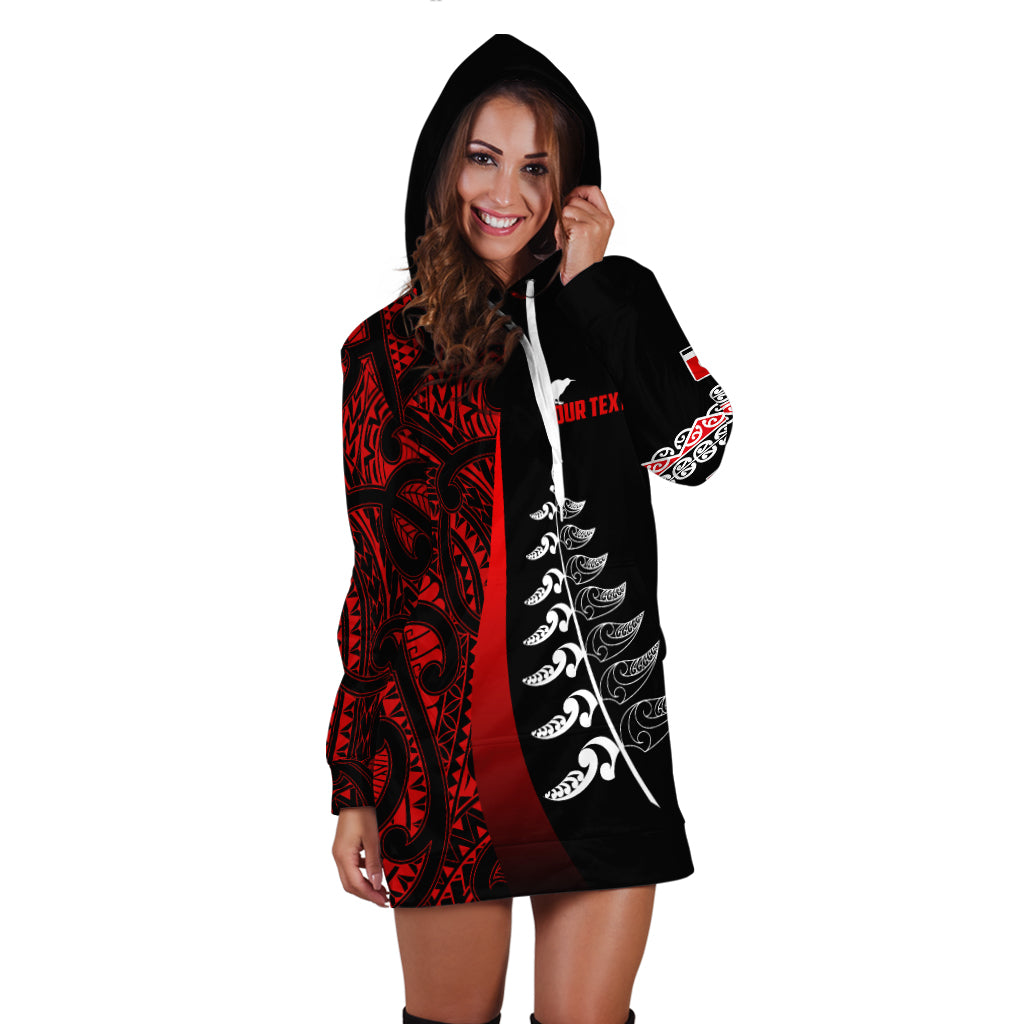 custom-personalised-waitangi-day-hoodie-dress-maori-mix-fern-style-red
