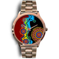 aboriginal-watch-indigenous-art-circle-patterns-blue-dream-rose-gold-watch