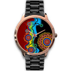 aboriginal-watch-indigenous-art-circle-patterns-blue-dream-rose-gold-watch