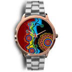 aboriginal-watch-indigenous-art-circle-patterns-blue-dream-rose-gold-watch