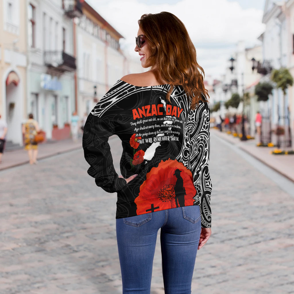 New Zealand Anzac 2022 Women Off Shoulder Maori Mix Fern Poppy LT13