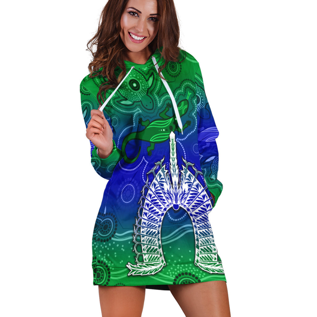 custom-personalised-torres-strait-islands-hoodie-dress-aboriginal-art-lizard-symbol-peace