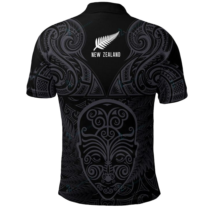 aotearoa-polo-shirt-maori-manaia-warrior-silver-fern