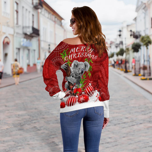 australia-koala-aboriginal-off-shoulder-sweater-merry-christmas