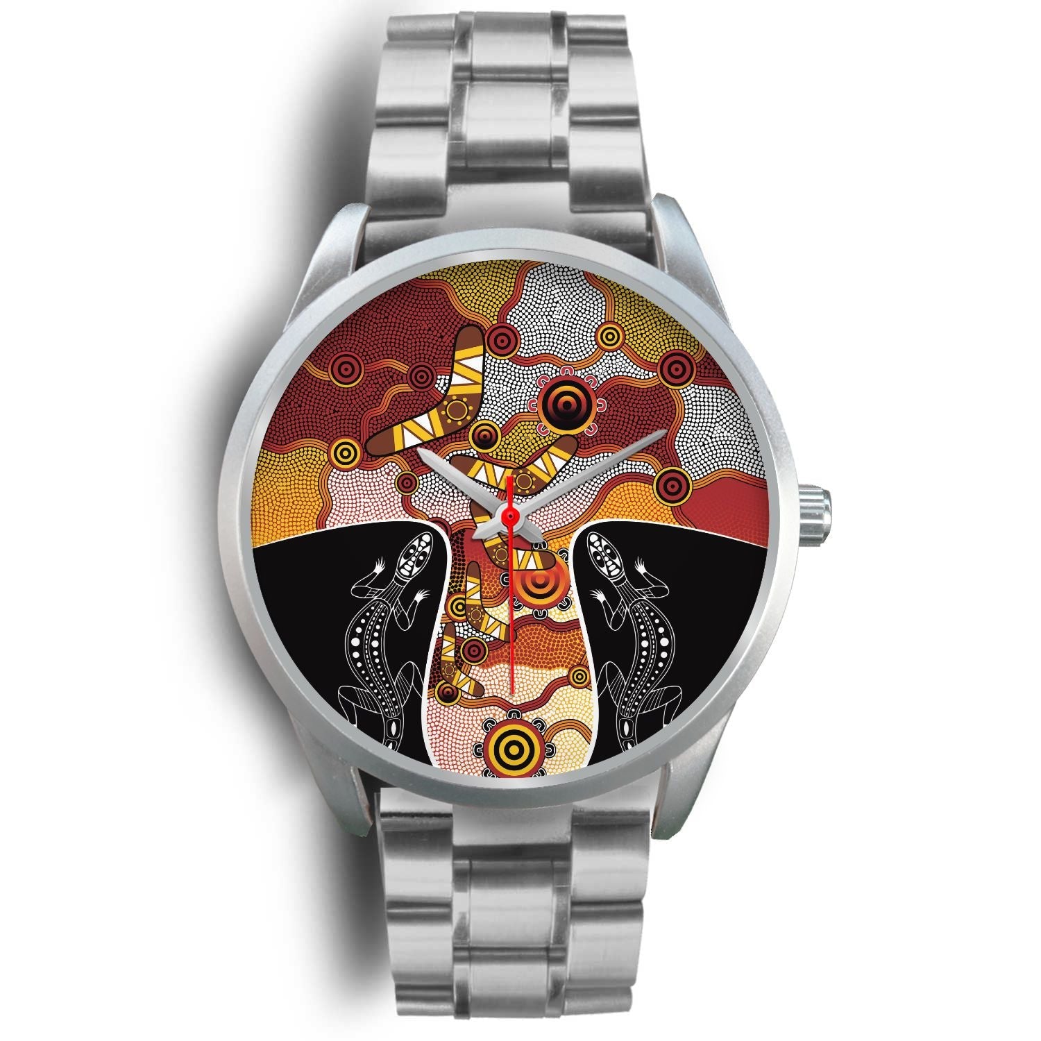 watch-dot-painting-lizard-boomerang-silver-watch-1