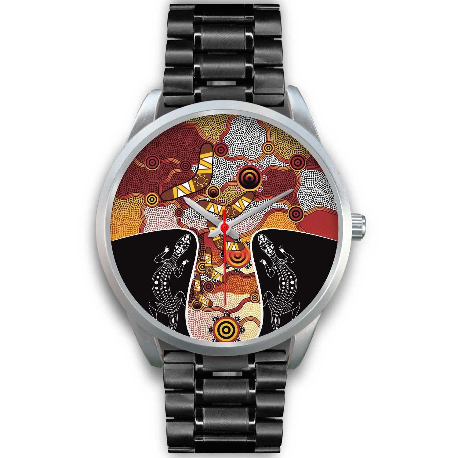 watch-dot-painting-lizard-boomerang-silver-watch-1