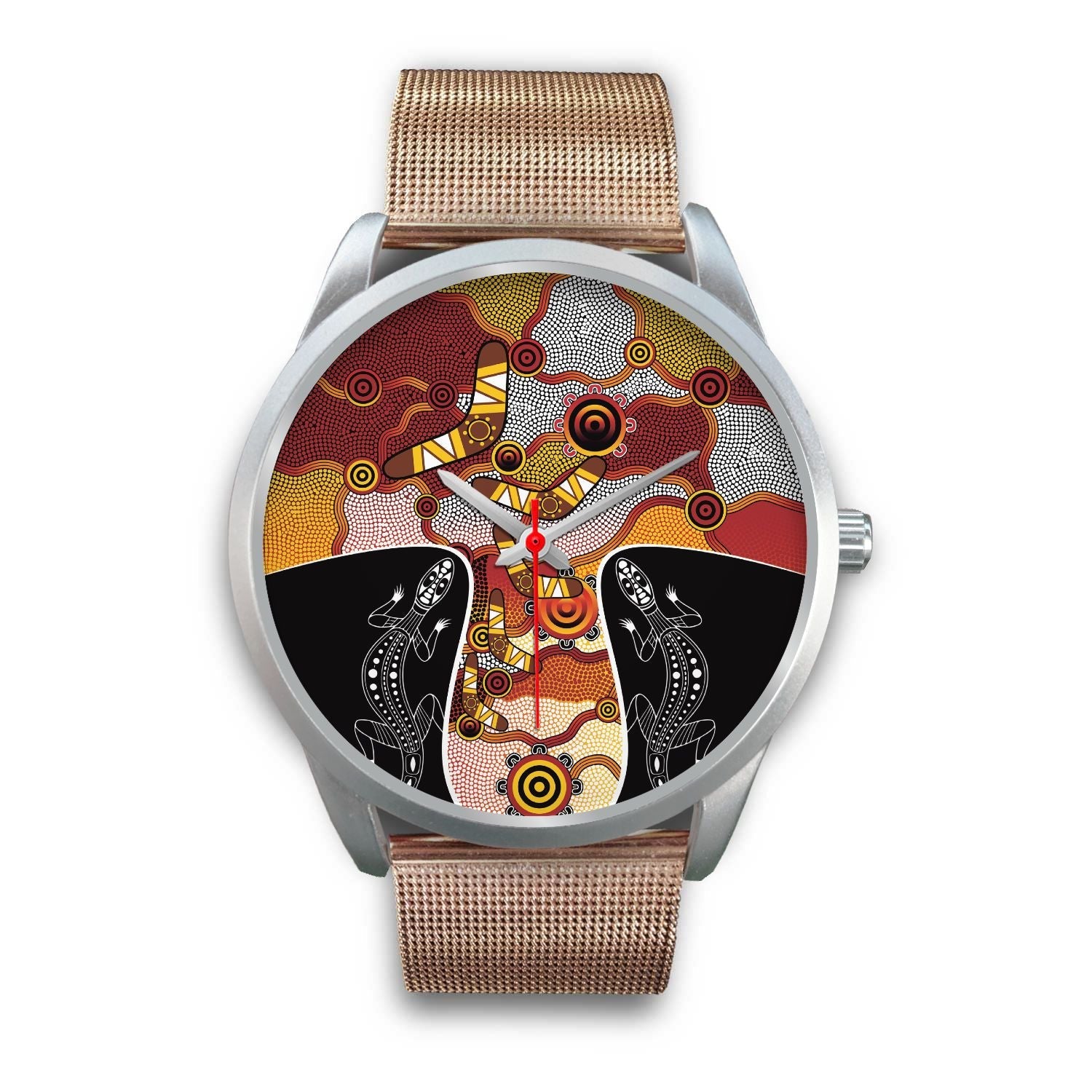 watch-dot-painting-lizard-boomerang-silver-watch-1
