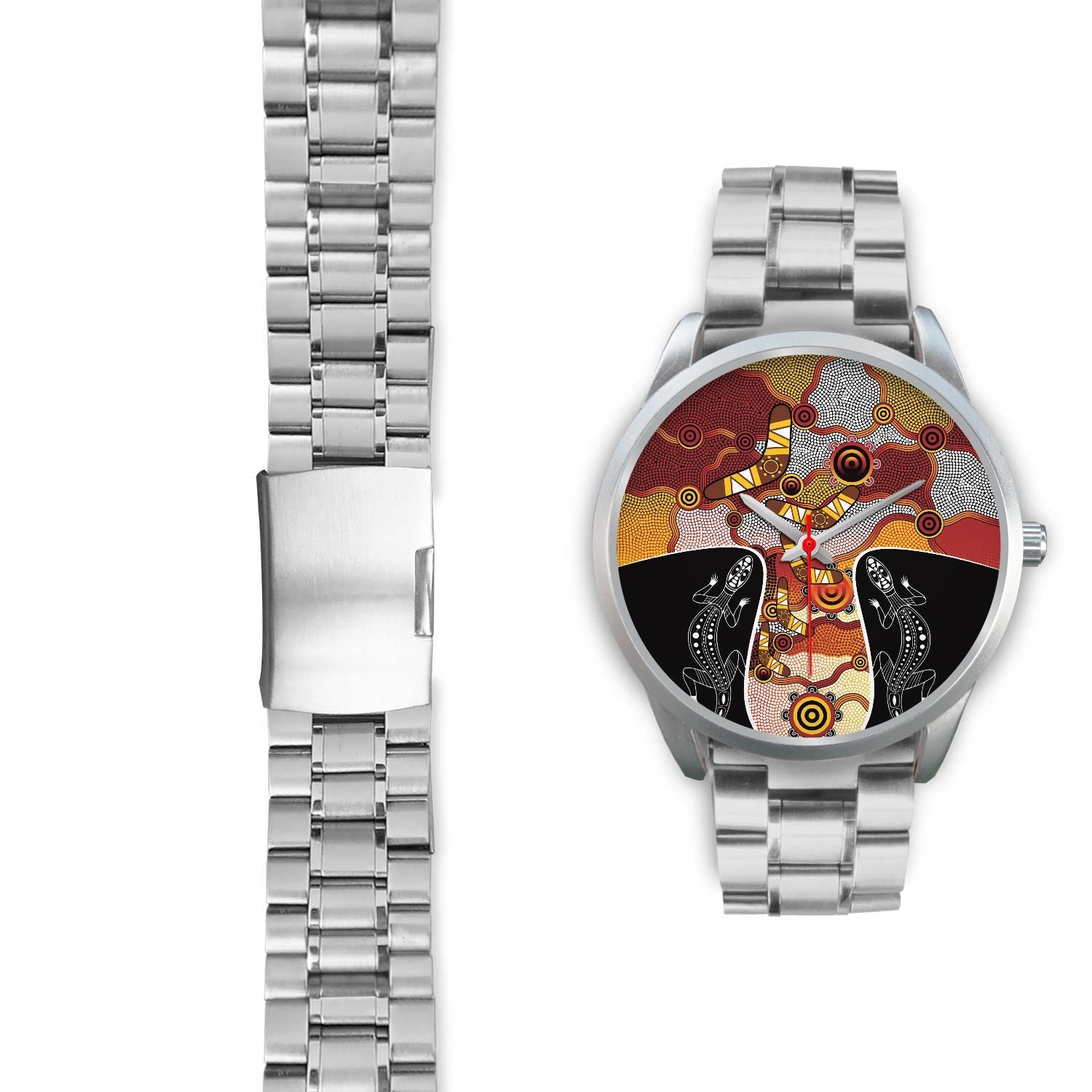 watch-dot-painting-lizard-boomerang-silver-watch-1