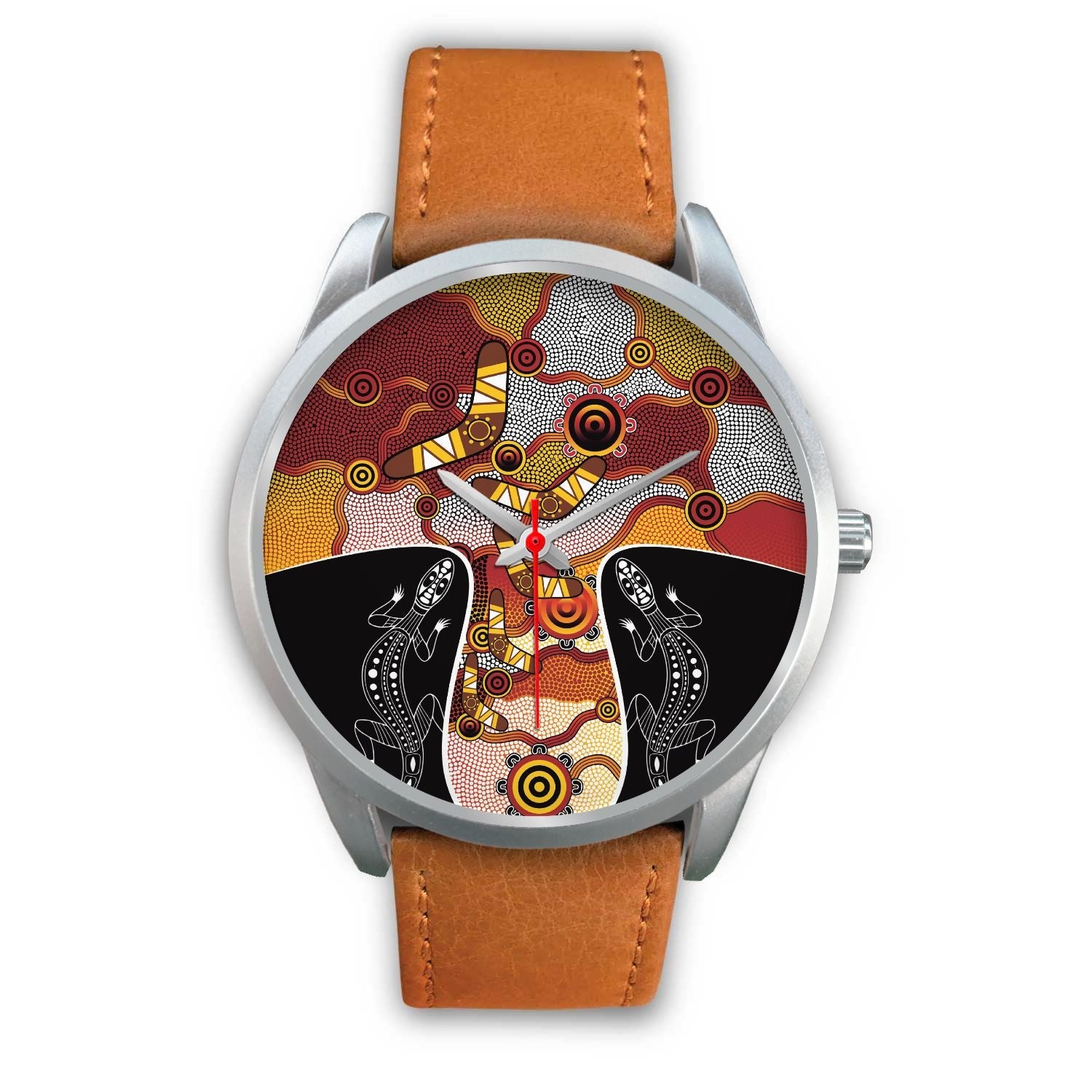 watch-dot-painting-lizard-boomerang-silver-watch-1