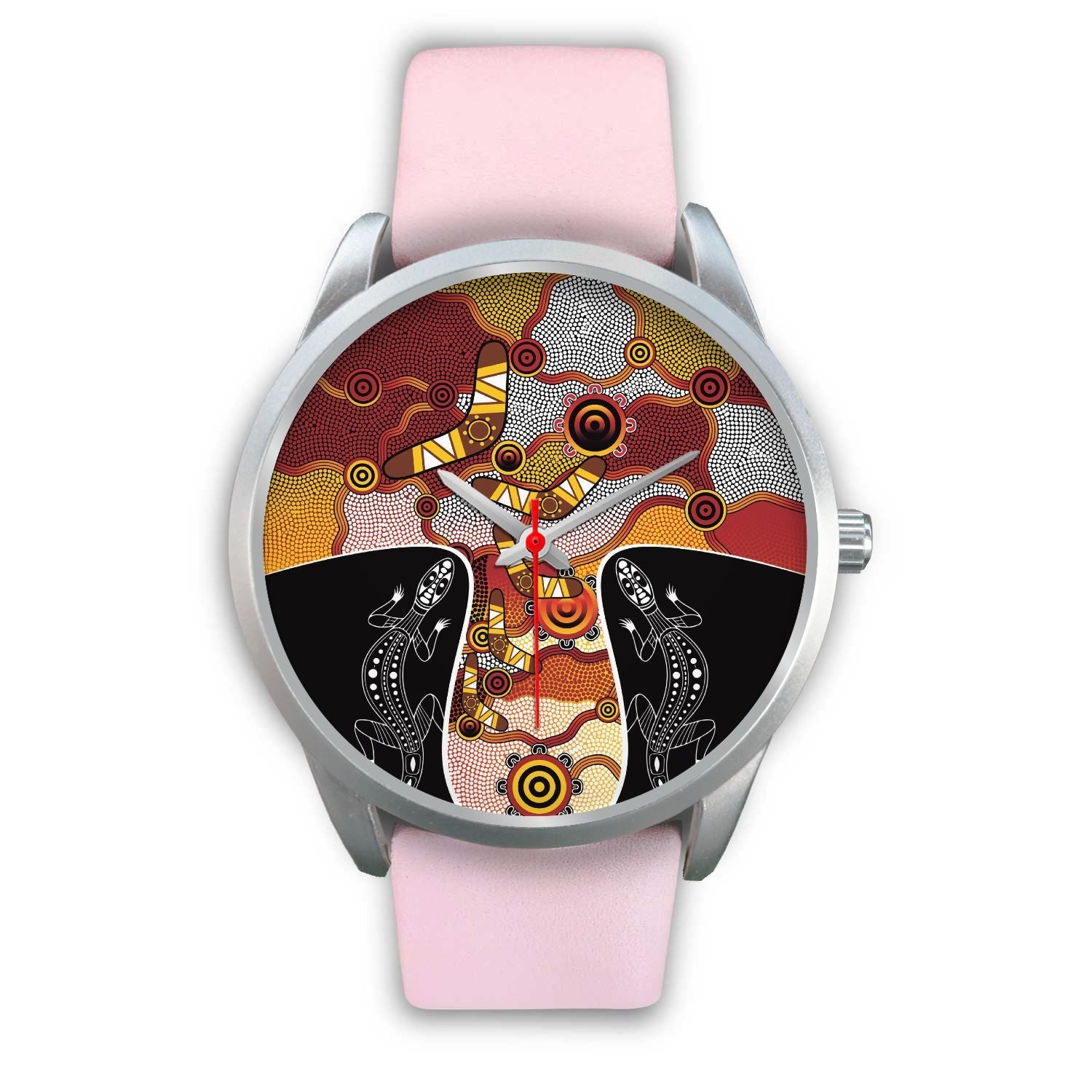 watch-dot-painting-lizard-boomerang-silver-watch-1