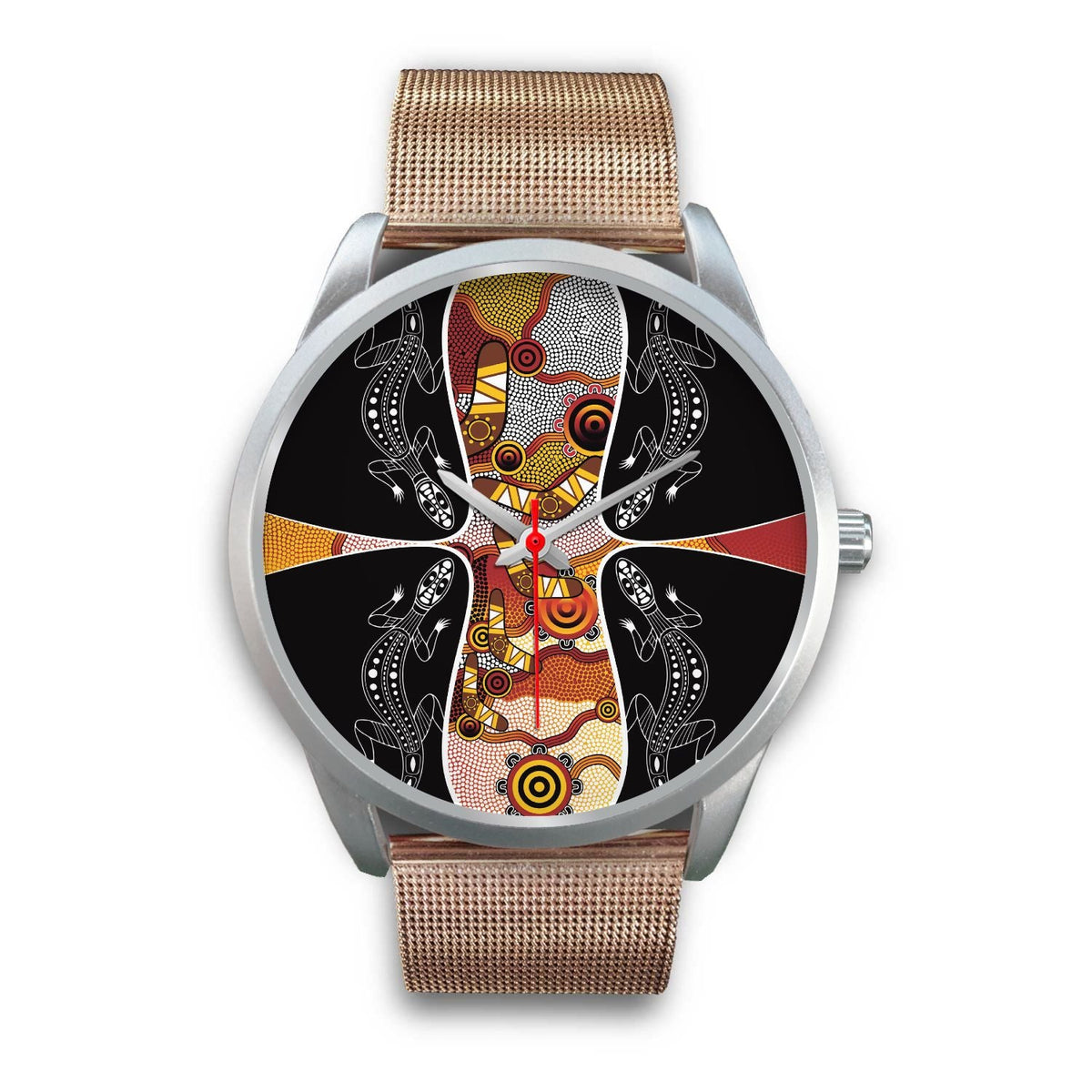 watch-dot-painting-lizard-boomerang-silver-watch