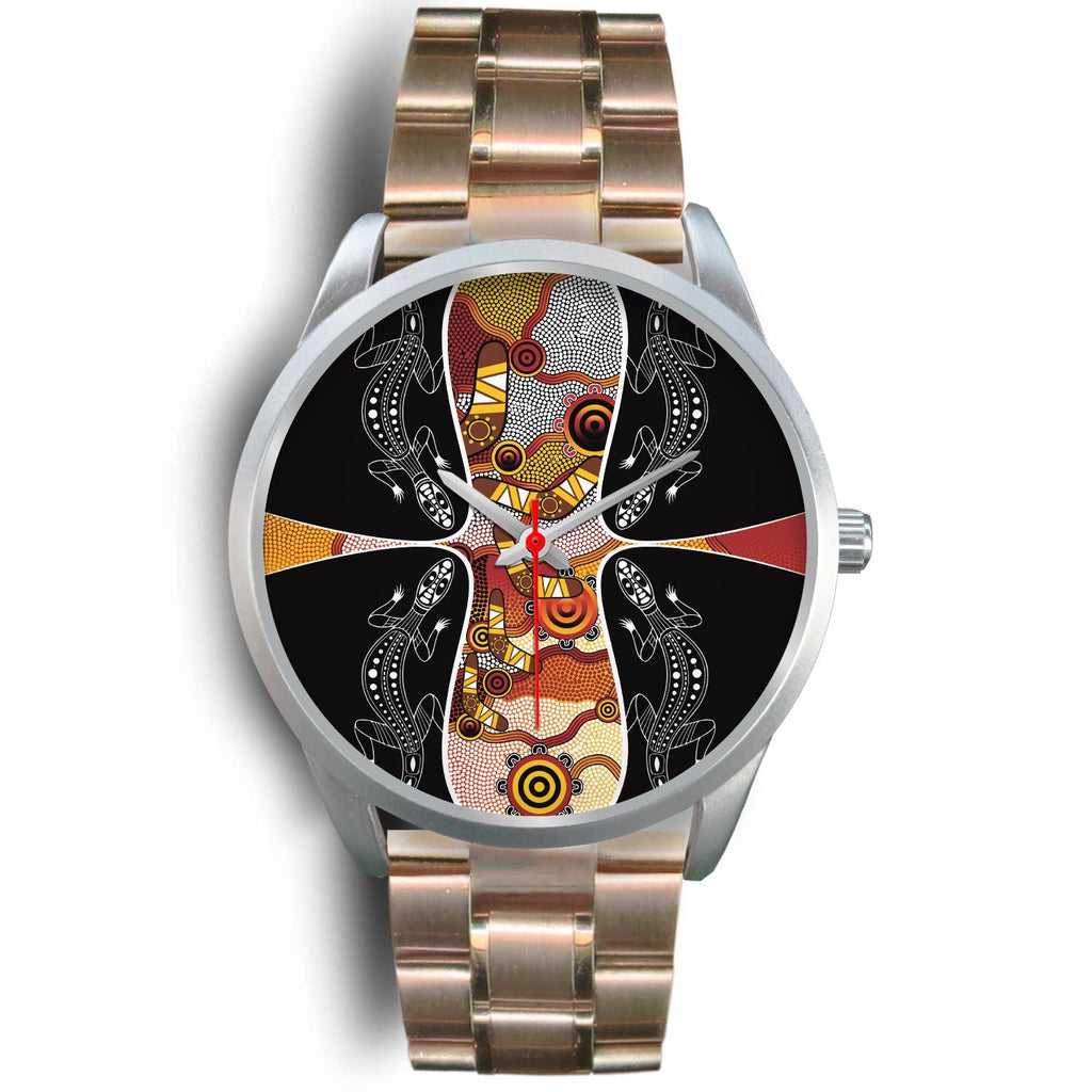 watch-dot-painting-lizard-boomerang-silver-watch