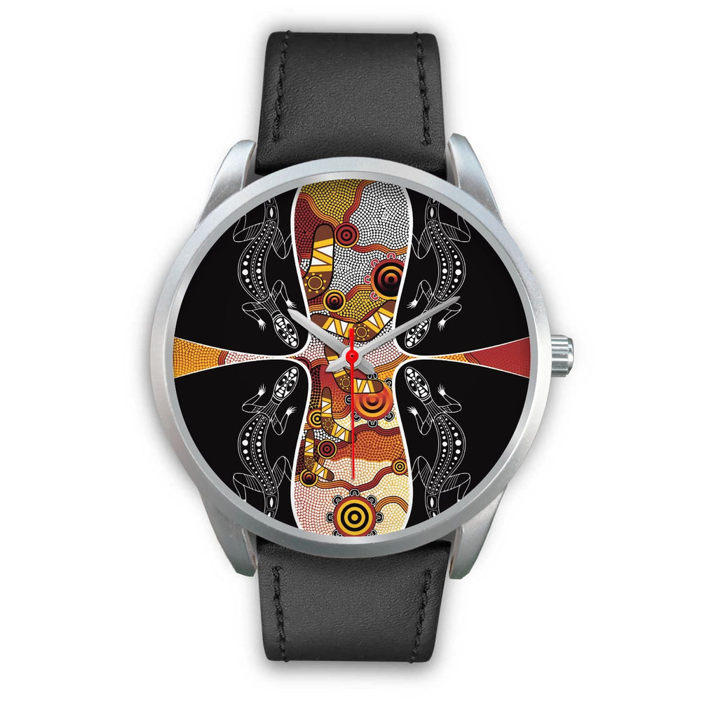 watch-dot-painting-lizard-boomerang-silver-watch