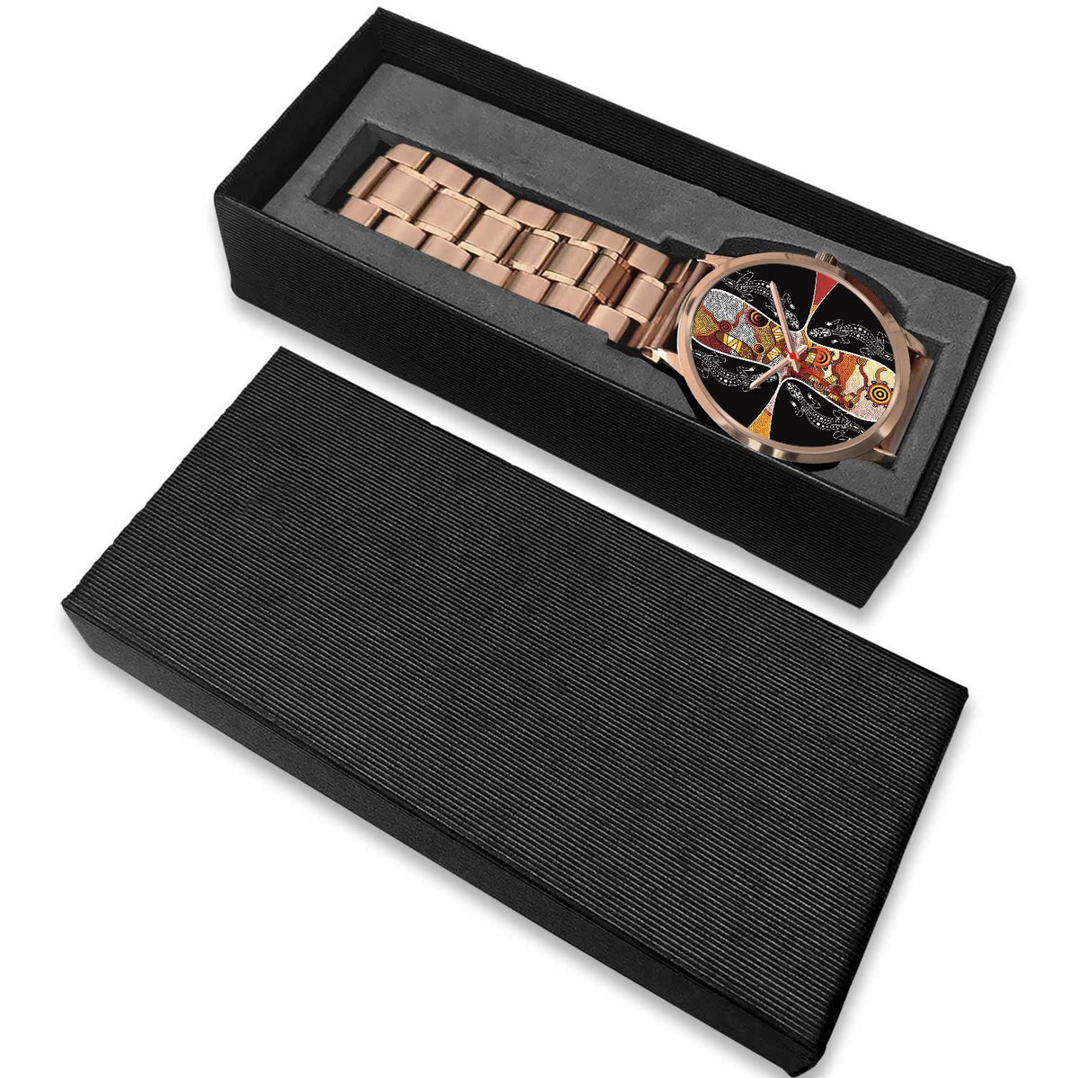 watch-dot-painting-lizard-boomerang-rose-gold-watch-1