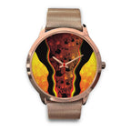 aboriginal-watch-indigenous-rock-painting-art-golden-style-rose-gold-watch