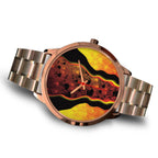 aboriginal-watch-indigenous-rock-painting-art-golden-style-rose-gold-watch
