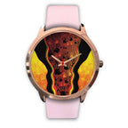 aboriginal-watch-indigenous-rock-painting-art-golden-style-rose-gold-watch