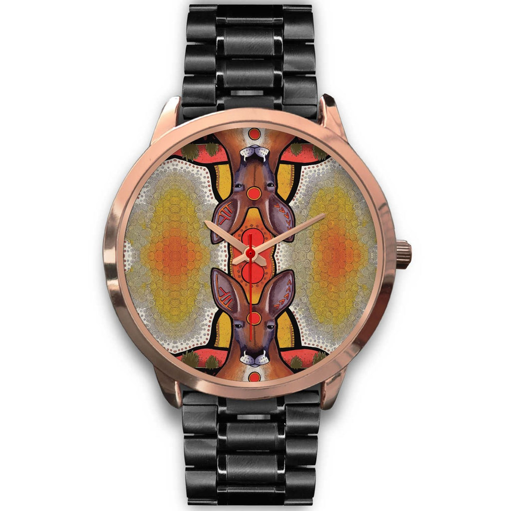 aboriginal-watch-kangaroo-painting-indigenous-patterns-rose-gold-watch