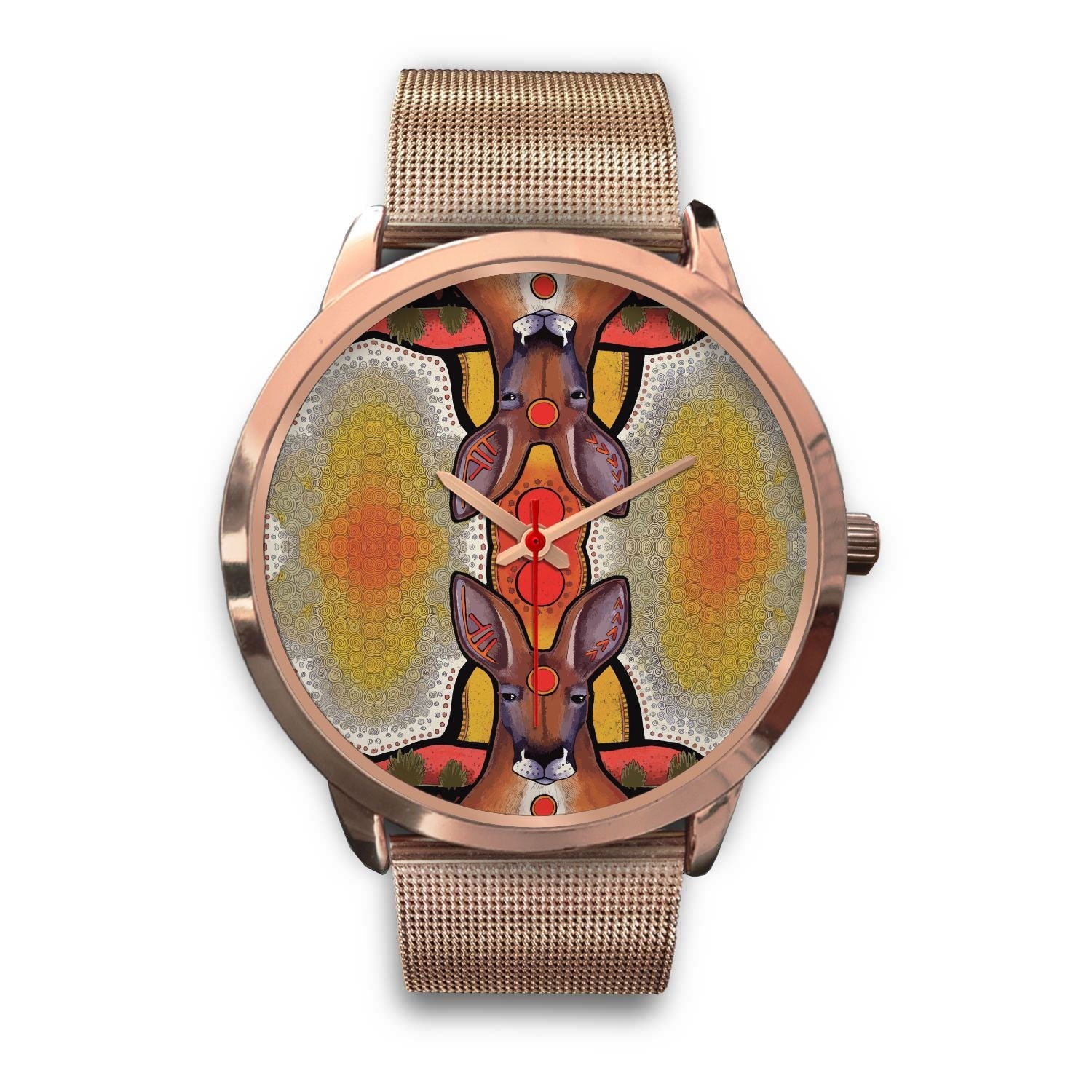 aboriginal-watch-kangaroo-painting-indigenous-patterns-rose-gold-watch
