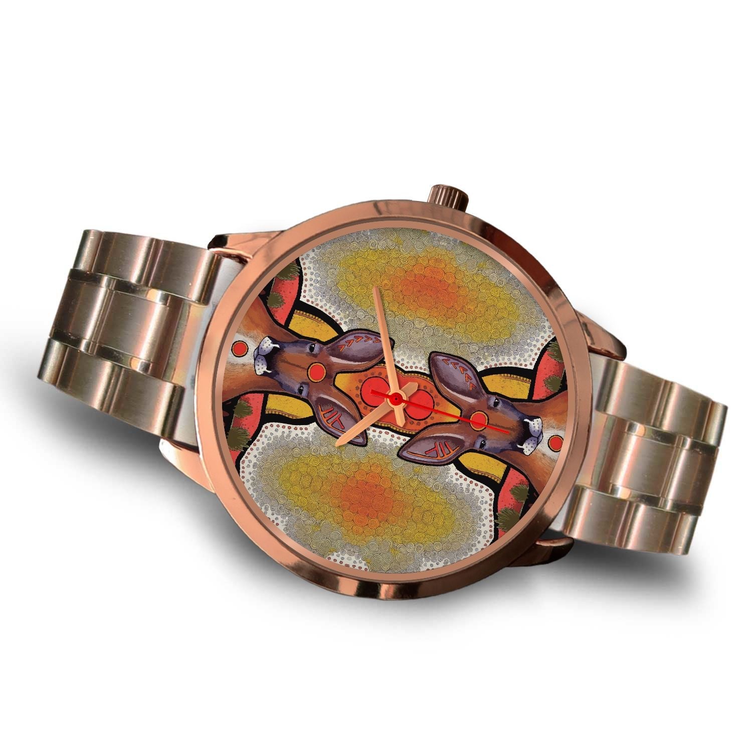 aboriginal-watch-kangaroo-painting-indigenous-patterns-rose-gold-watch