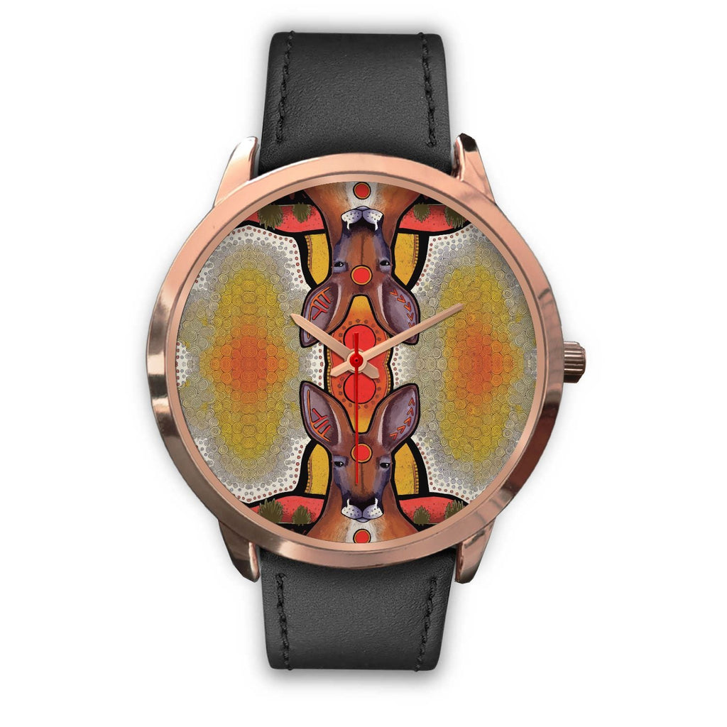 aboriginal-watch-kangaroo-painting-indigenous-patterns-rose-gold-watch