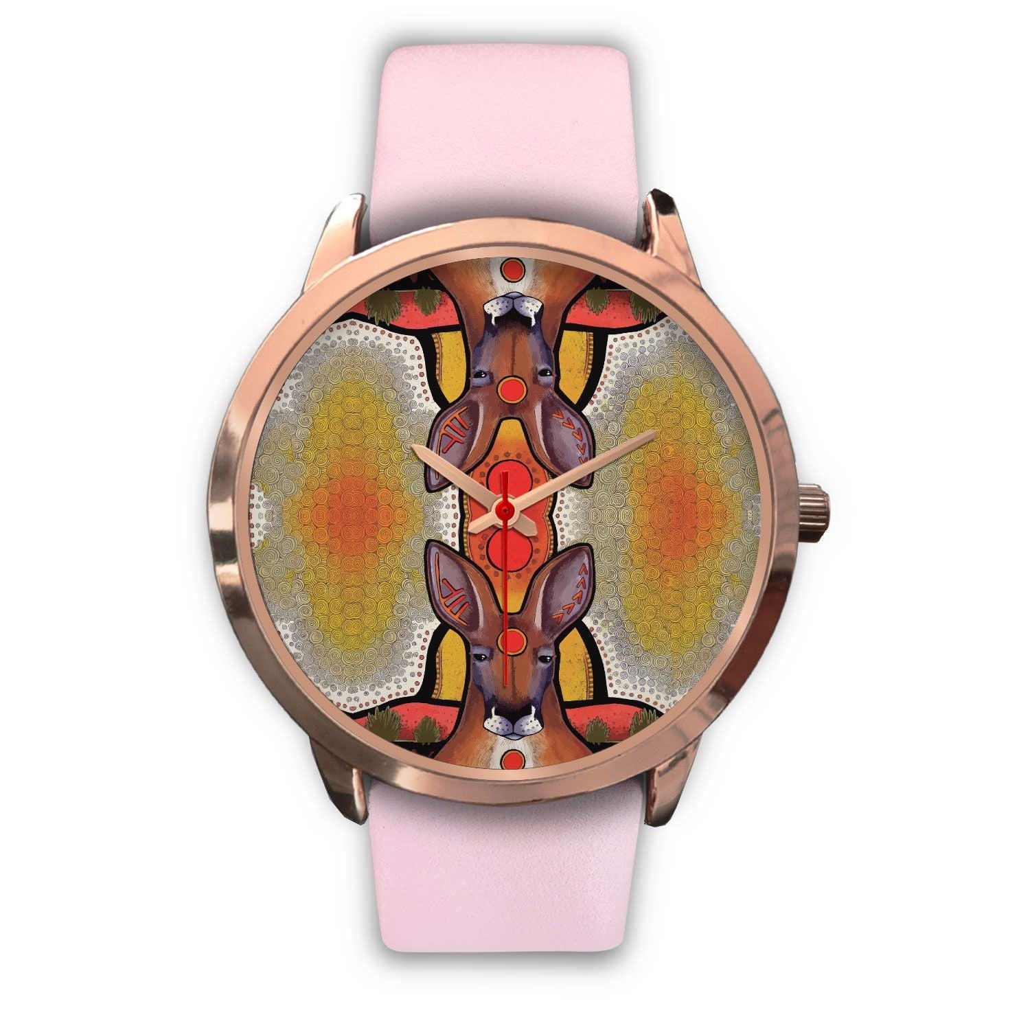 aboriginal-watch-kangaroo-painting-indigenous-patterns-rose-gold-watch