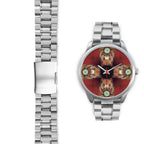 aboriginal-watch-wombat-pattern-hug-circle-painting-silver-watch
