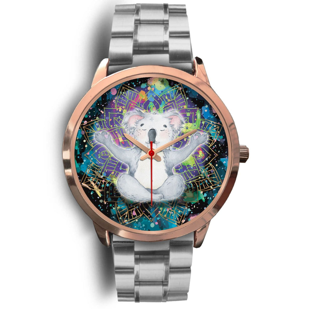 watch-koala-rose-gold-watch-meditating-color-art-ver01