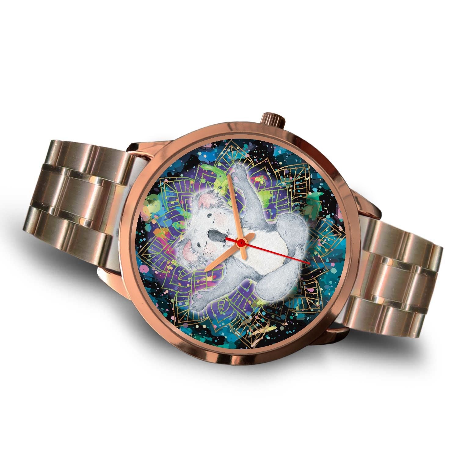 watch-koala-rose-gold-watch-meditating-color-art-ver01