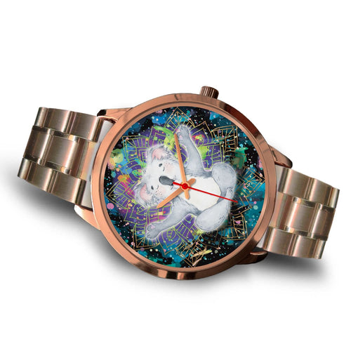 watch-koala-rose-gold-watch-meditating-color-art-ver01