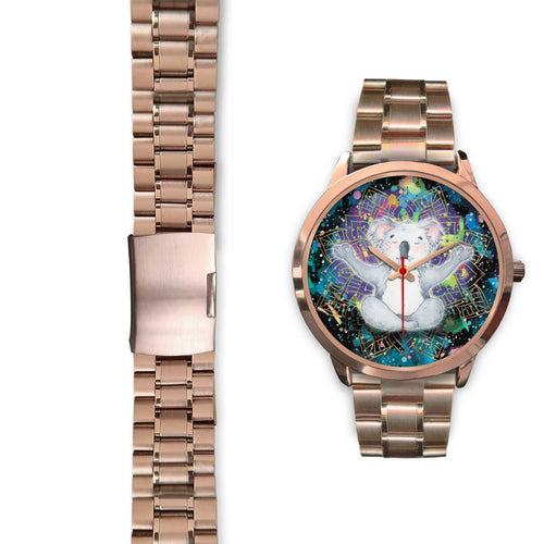 watch-koala-rose-gold-watch-meditating-color-art-ver01