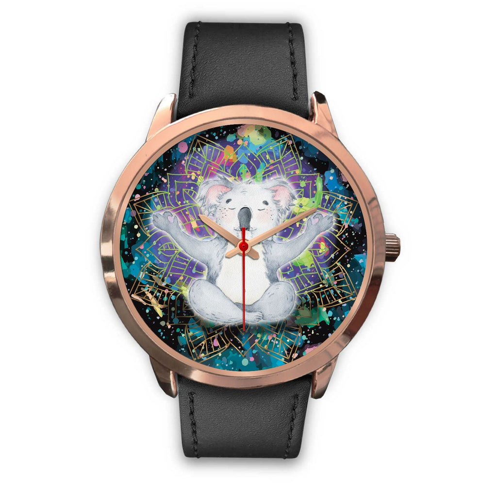 watch-koala-rose-gold-watch-meditating-color-art-ver01
