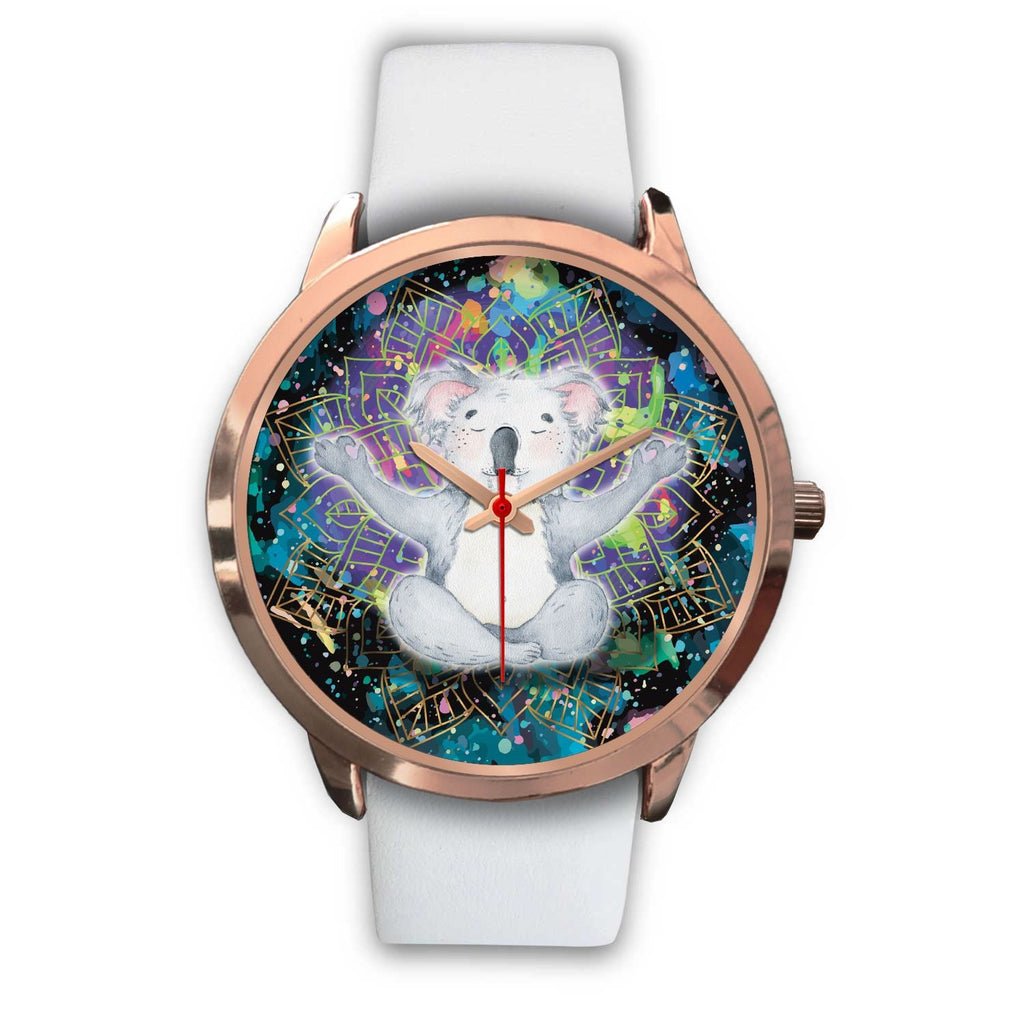 watch-koala-rose-gold-watch-meditating-color-art-ver01