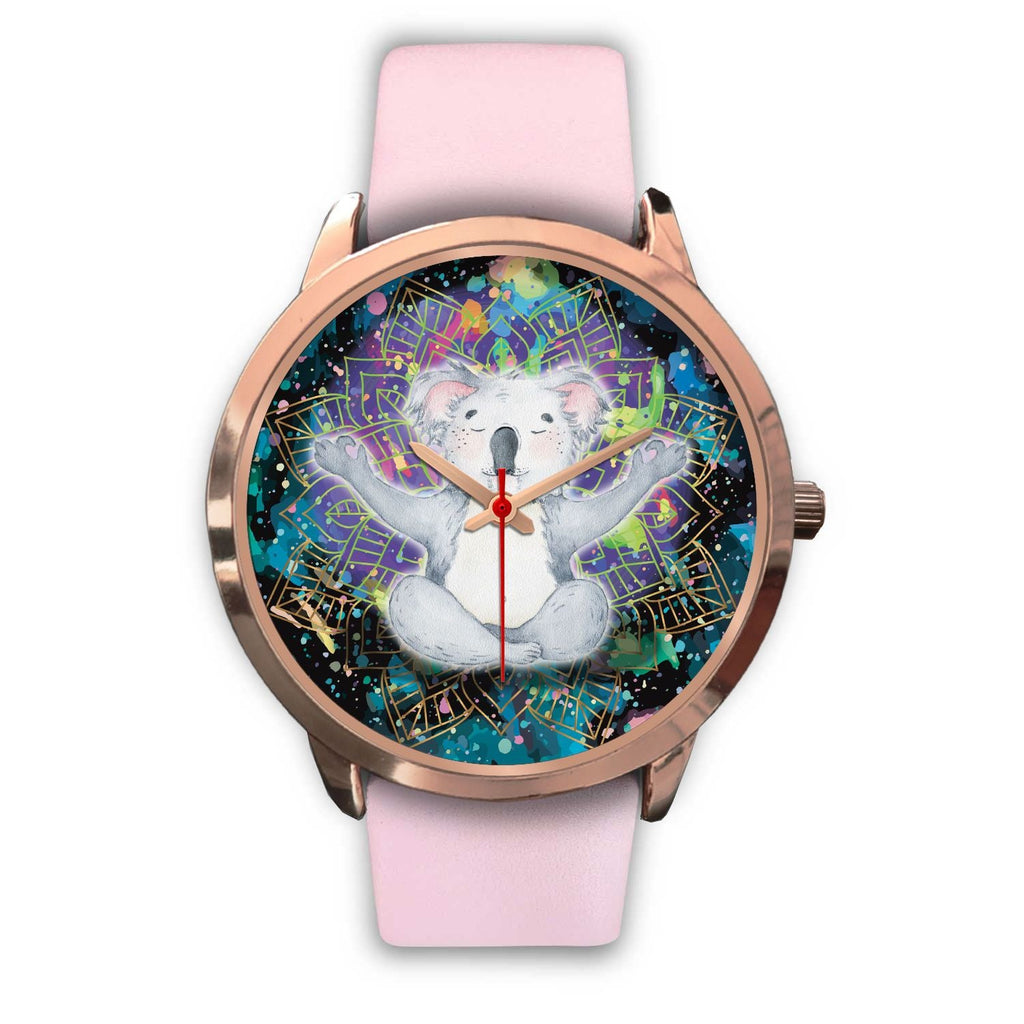 watch-koala-rose-gold-watch-meditating-color-art-ver01