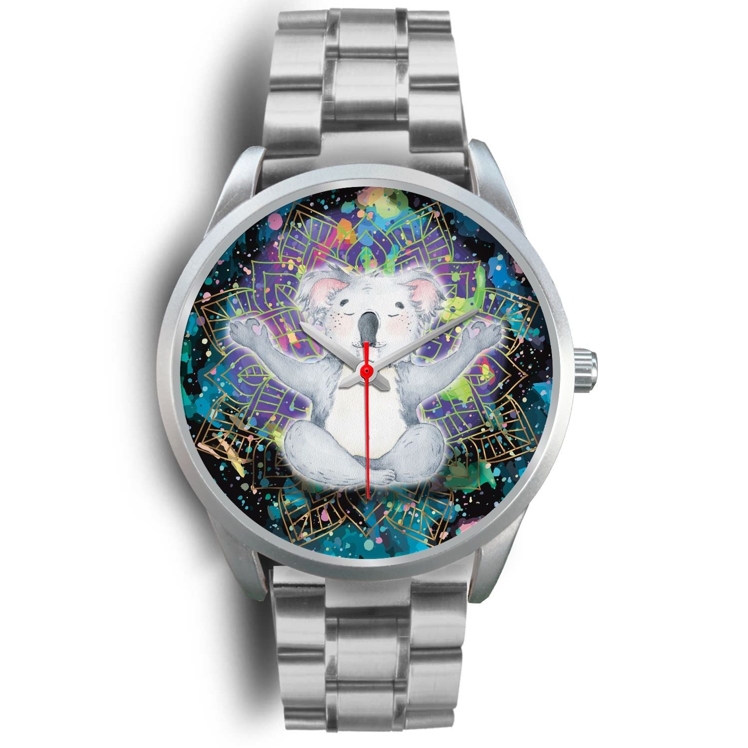 watch-koala-silver-watch-meditating-color-art-ver01