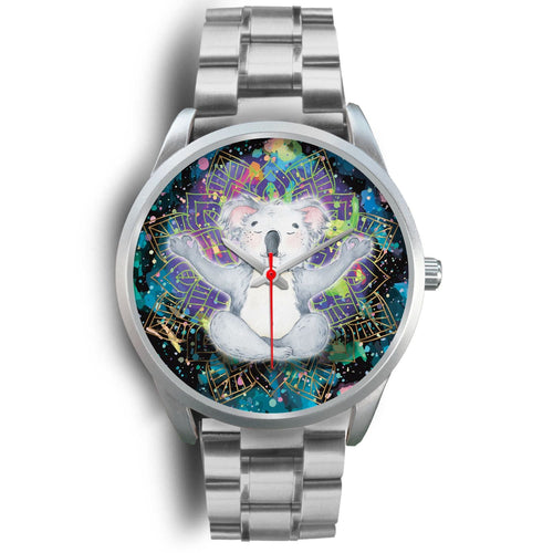watch-koala-silver-watch-meditating-color-art-ver01