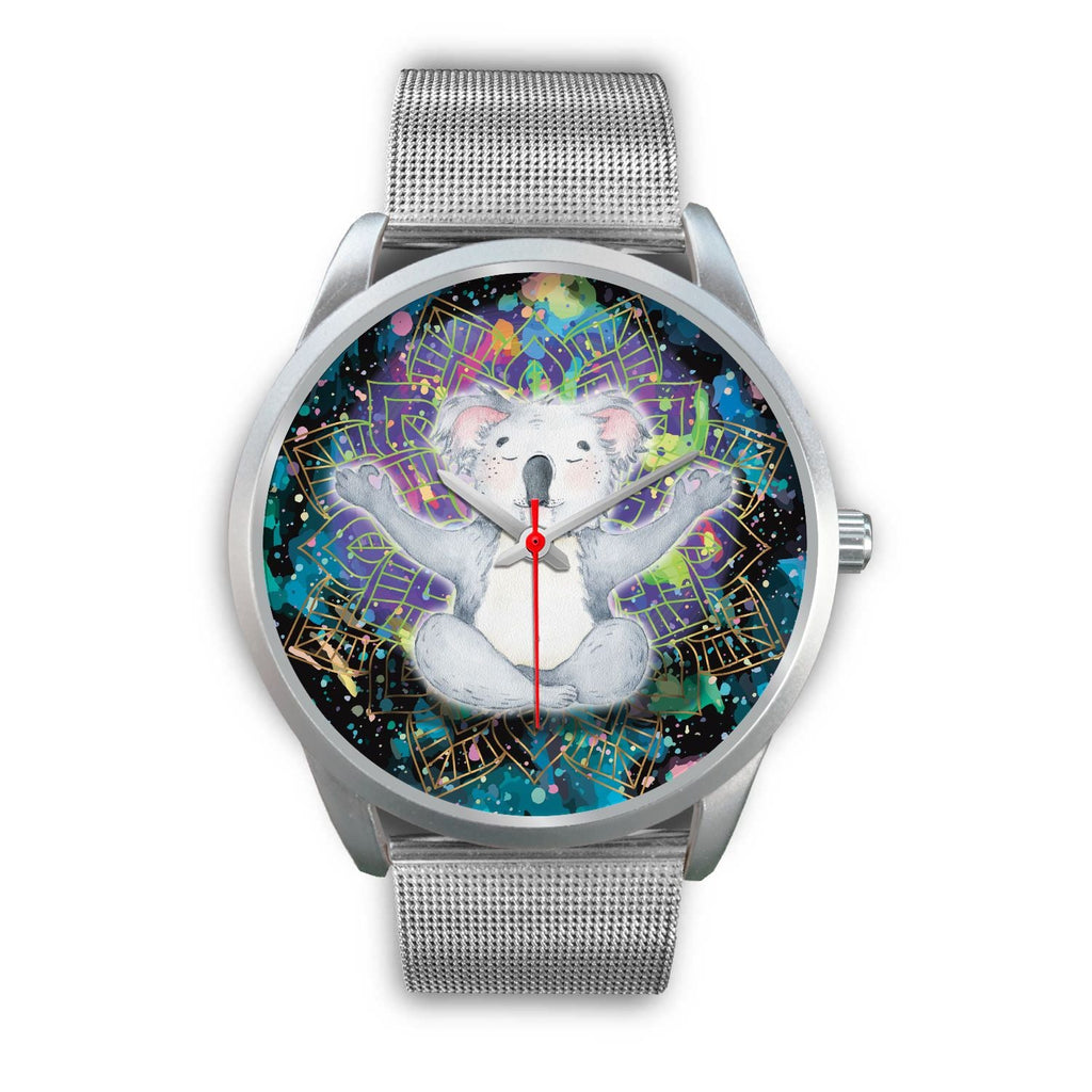 watch-koala-silver-watch-meditating-color-art-ver01