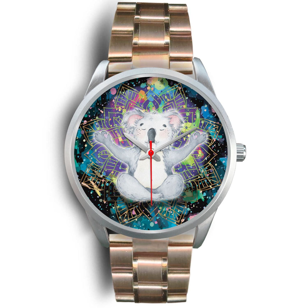 watch-koala-silver-watch-meditating-color-art-ver01