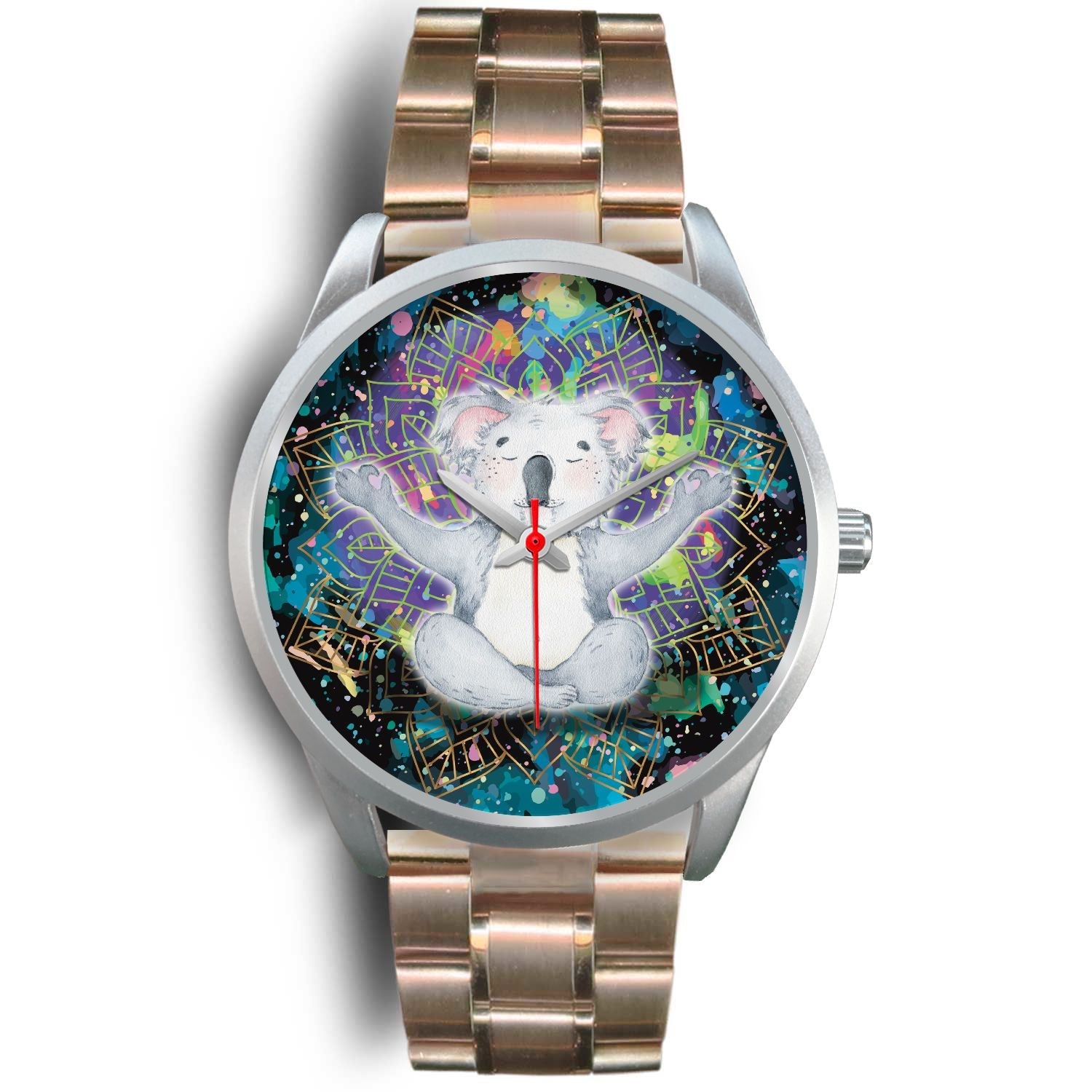 watch-koala-silver-watch-meditating-color-art-ver01