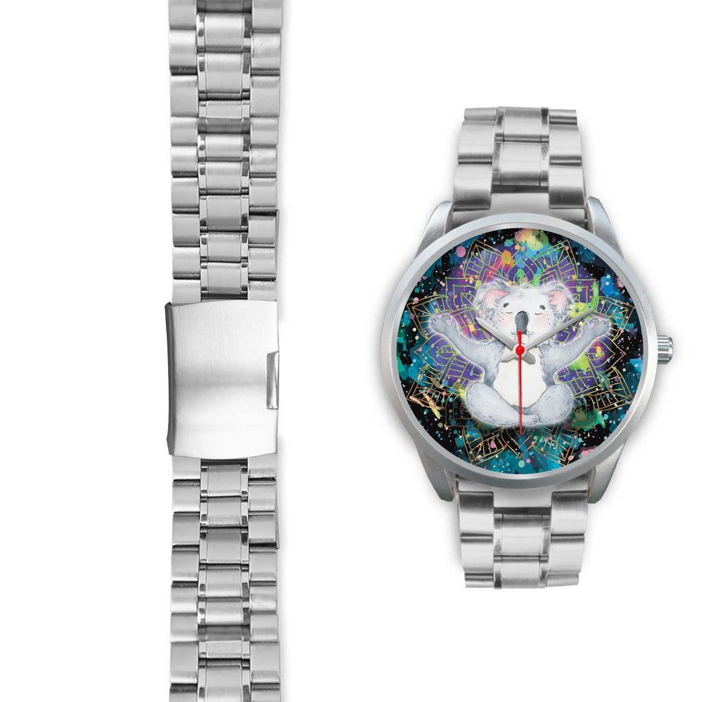 watch-koala-silver-watch-meditating-color-art-ver01
