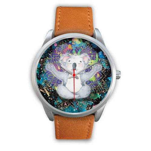 watch-koala-silver-watch-meditating-color-art-ver01